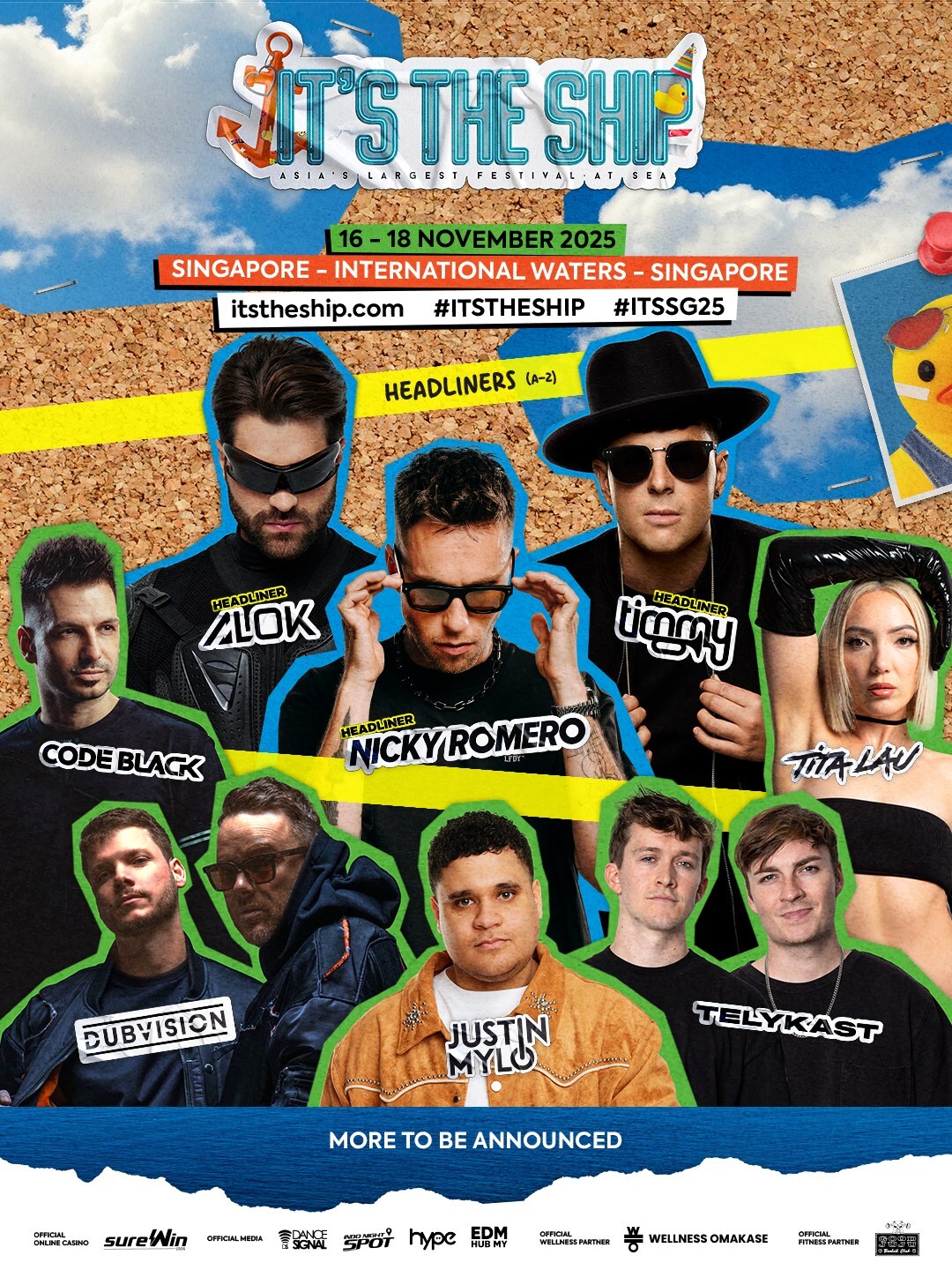 SINGAPORE'S ONLY FESTIVAL, IT'S THE SHIP, UNVEILS EXPLOSIVE FIRST ARTIST ANNOUNCEMENT FOR ASIA'S LARGEST FESTIVAL AT SEA