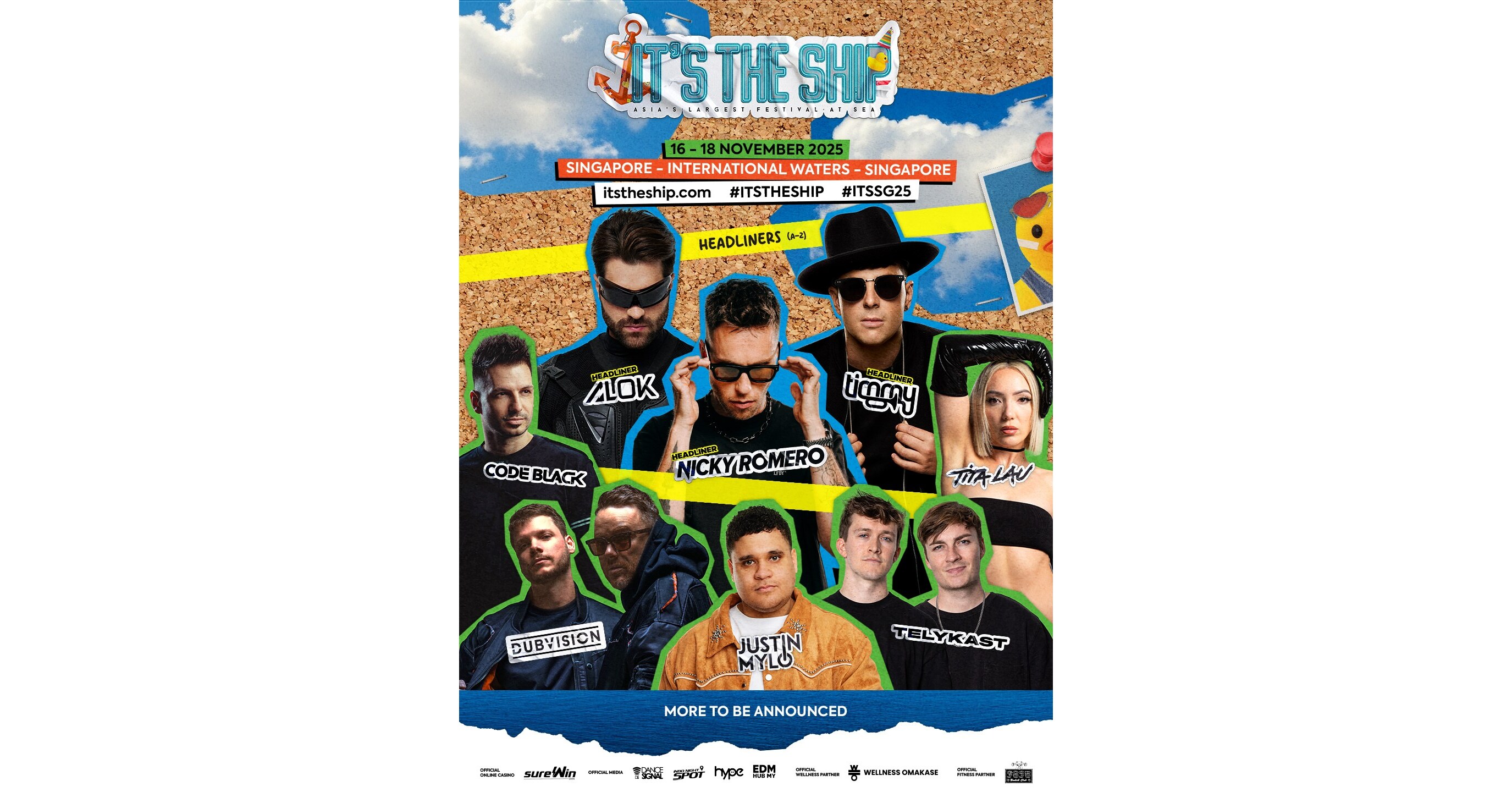 SATU-SATUNYA FESTIVAL EDM DI SINGAPURA, "IT'S THE SHIP", LANSIR DAFTAR ARTIS PERTAMA YANG AKAN TAMPIL DI FESTIVAL TERBESAR DI ASIA YANG BERLOKASI DI LAUT