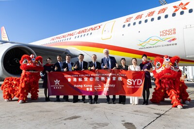 The inaugural flight HX017 landed at SYD this morning and all arriving passengers were treated to a traditional water cannon salute and welcome ceremony.