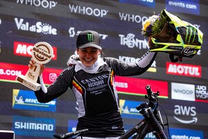 Monster Energy's Marine Cabirou Takes First Place at 2025 UCI Downhill Mountain Bike World Cup in Val Di Sole