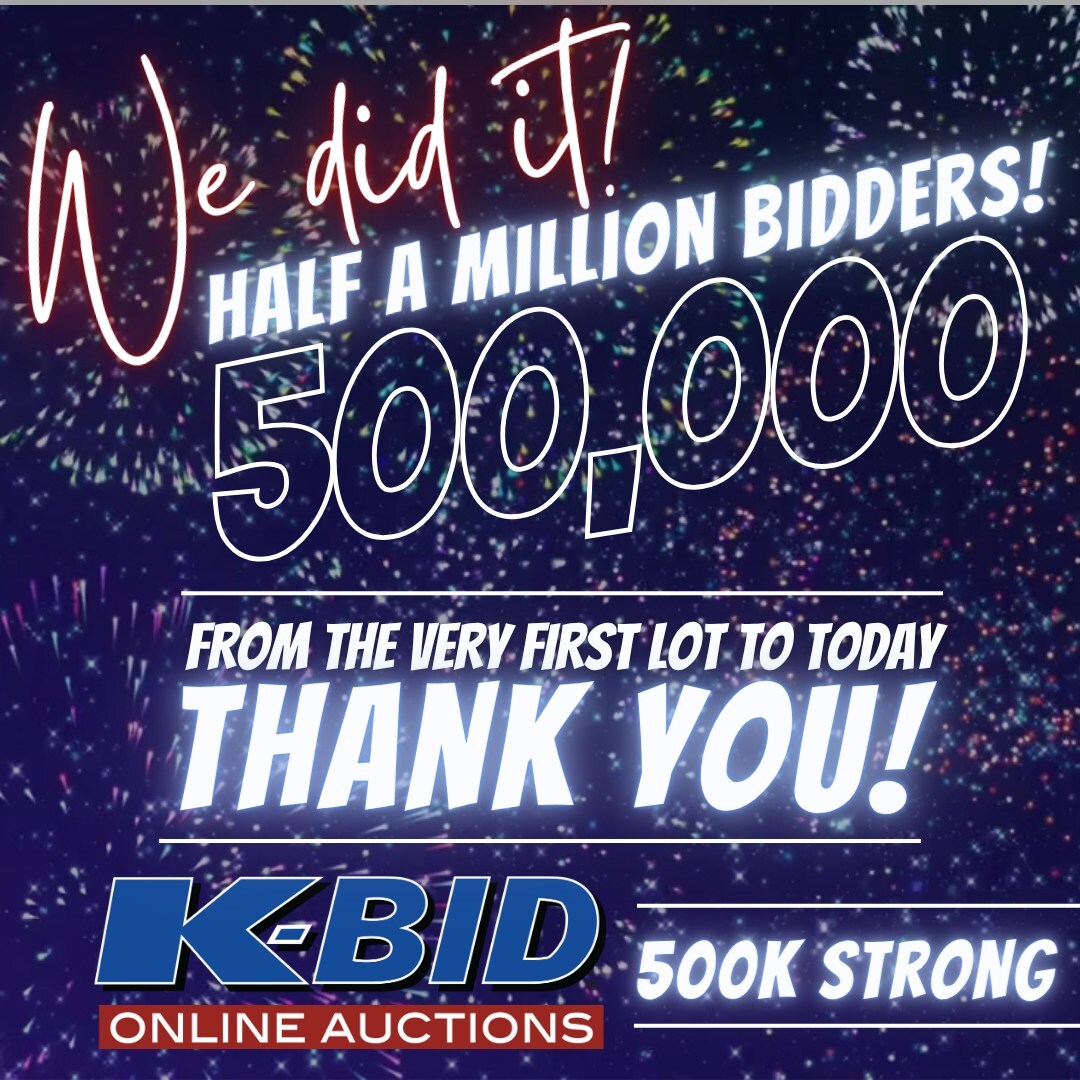 K-BID.com Surpasses 500,000 Bidders, Cementing Its Status as One of the Nation's Largest Online Auction Platforms