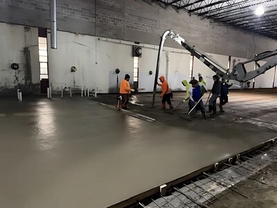 Pouring Concrete at the EVS Metal New Hampshire Expansion