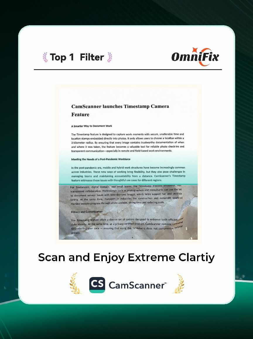 CamScanner Upgrades Magic Pro Filter to 
