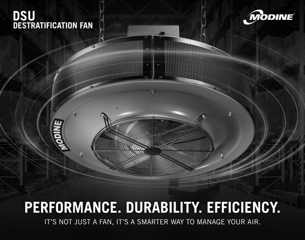 Using the new DSU destratification fan from Modine, commercial and industrial facilities will be able to promote healthier airflow and reduce stratification throughout the year.