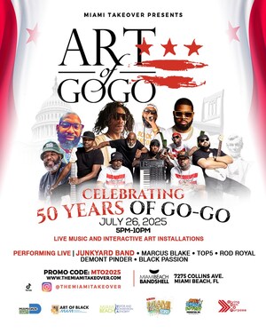 The Miami Takeover in Collaboration with the Greater Miami Convention & Visitors Bureau Will Celebrate 50 Years of Go-Go Music and Black Art Next Month at The Art of Go-Go Culture Fest