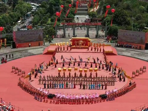 Photo shows the opening ceremony of the 17th Straits Forum-Chen Jinggu cultural activity week held on June 28 in Gutian County, Ningde City of southeast China's Fujian Province. (Provided by Gutian Integrated Media Center) (PRNewsfoto/Xinhua Silk Road)