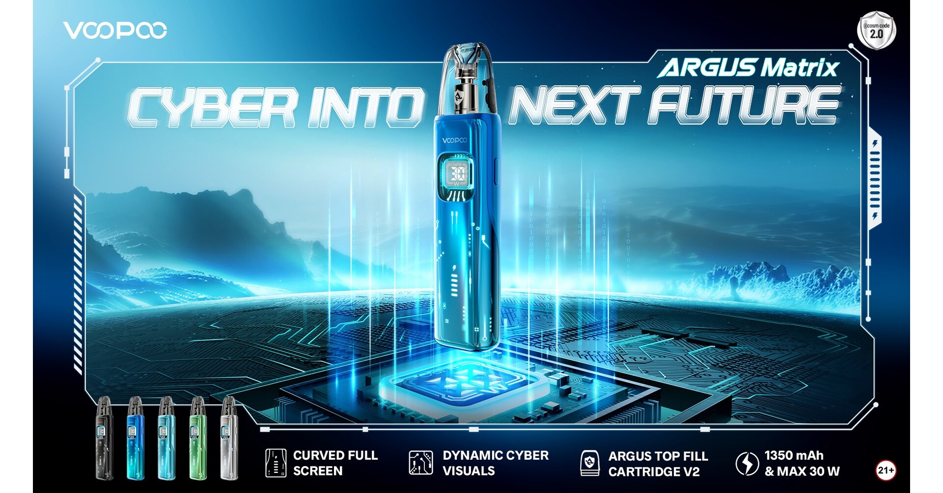 VOOPOO Unveils ARGUS Matrix: Curved Full Screen, Cyber-Futuristic Design, and Unmatched Performance