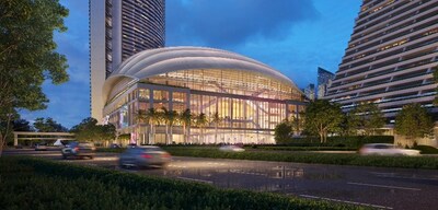 Podium ini akan memiliki tiga lantai ruang MICE premium serta arena yang dirancang untuk menyelenggarakan acara hiburan live berkelas tertinggi. (Gambar milik Safdie Architects) (PRNewsfoto/Marina Bay Sands)