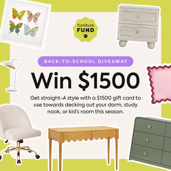 Straight-A Style for Back-To-School:  Furniture.com Launches $1,500 Social Furniture Giveaway Straight-A Style for Back-To-School:  Furniture.com Launches $1,500 Social Furniture Giveaway