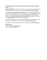 Free Tax Preparation Continues Through Summer from United Way of Palm Beach County