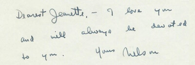 Excerpt of Nelson Eddy's 1935 letter to Jeanette MacDonald.