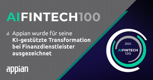 Appian unter den AIFinTech100 2025: Auszeichnung für KI-basierte Transformation der Finanzbranche