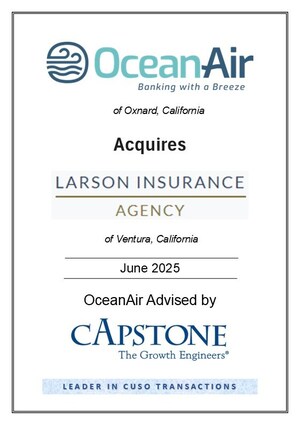Capstone Strategic Advises and Guides OceanAir Federal Credit Union in Acquisition of Larson Insurance Agency, LLC