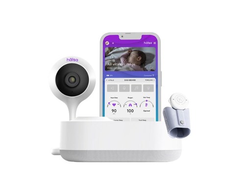 Hälsa Baby is reinventing peace of mind for modern parents. Created by parents, for parents, Hälsa Baby blends advanced vitals tracking, HD video and room environment monitoring into one elegant device - eliminating the clutter of 4-5 separate nursery gadgets.