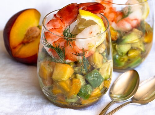 No stove is required to prepare this refreshing salad, which uses the best peaches that summer offers.