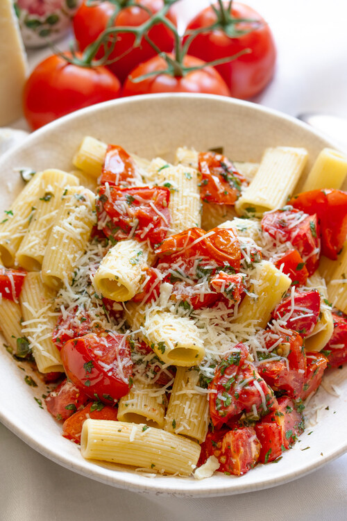 Pasta is the ultimate comfort food, and this rigatoni with roasted tomatoes recipe adds a few layers of deliciousness and ease. Pasta is the ultimate comfort food, and this rigatoni with roasted tomatoes recipe adds a few layers of deliciousness and ease.