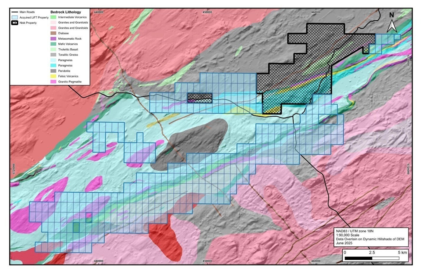 Figure 1: New land package overlain on basin geology (CNW Group/Power Metallic Mines Inc.) Figure 1: New land package overlain on basin geology (CNW Group/Power Metallic Mines Inc.)