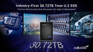 Exascend Unveils Industry-First 30.72TB 7mm U.2 SSD for Edge Storage