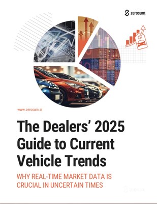 ZeroSum launced "The Dealers Guide to Current Vehicle Trends" today. The report says used vehicles and real-time data will be key to success for car dealers in the coming months.