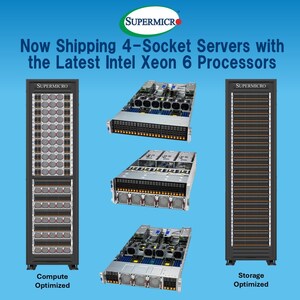 A Supermicro agora oferece servidores X14 de 4 soquetes de alto desempenho para cargas de trabalho empresariais, de banco de dados e de missão crítica exigentes, com base nos processadores Intel Xeon ...