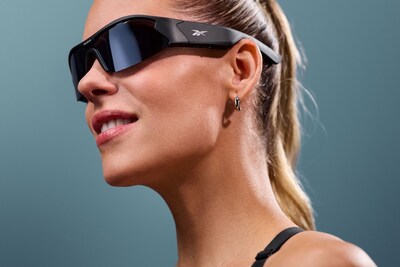 A model wearing the Reebok Powered by Lucyd Octane style smartglasses.                                      
Image courtesy of Innovative Eyewear, Inc.