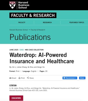 AI-Powered Insurance and Healthcare: Waterdrop Inc. Included in Harvard Business School Case Collection