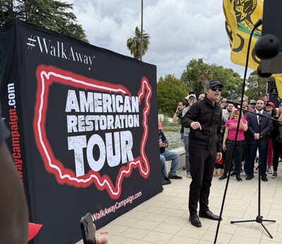 Former Congressman Matt Gaetz speaks at the #WalkAway “Restore California” Rally in Beverly Hills.