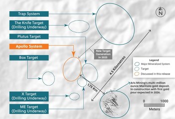 Figure 3: Plan View of the Guayabales Project Highlighting the Apollo Target Area (CNW Group/Collective Mining Ltd.) Figure 3: Plan View of the Guayabales Project Highlighting the Apollo Target Area (CNW Group/Collective Mining Ltd.)