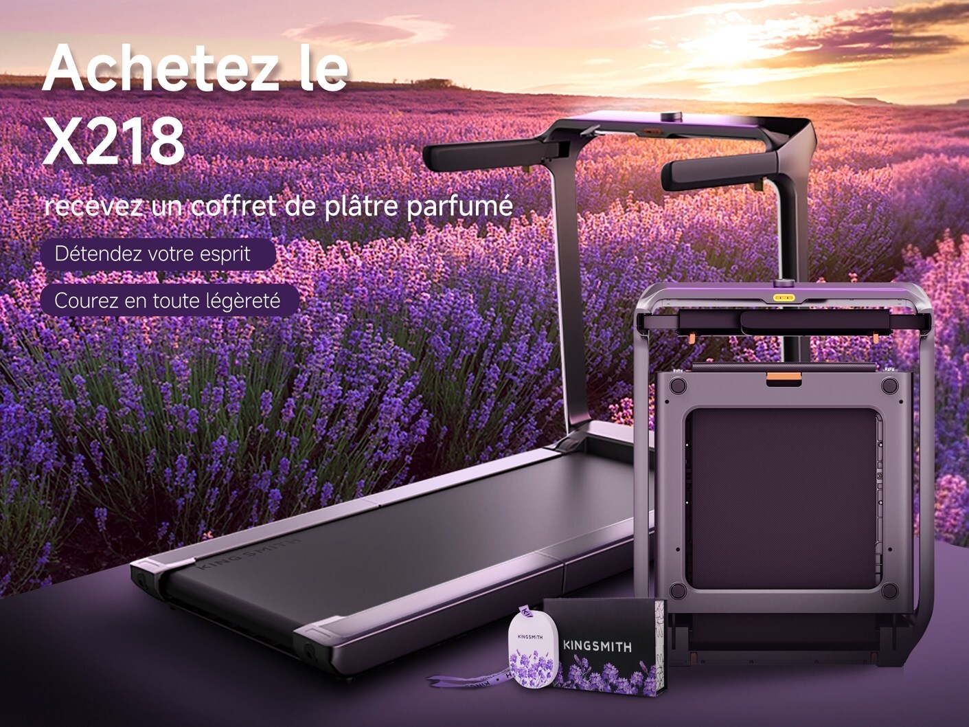 WalkingPad de KingSmith lance le tapis de course pliable X218 Lavender Edition pour embaumer les maisons des senteurs de Provence.