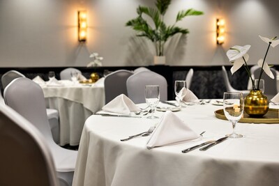 One of the refreshed event spaces, ideal for weddings, conferences, and social gatherings, featuring elegant décor and flexible setups to suit every occasion.