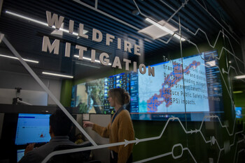 SDGE’s Advanced Wildfire Mitigation and AI Lab. Focused on advancing SDGE’s wildfire mitigation planning and risk analysis, the team assesses near and long-term risks using the latest technologies, including AI and machine learning paired with institutional knowledge and data. SDGE’s Advanced Wildfire Mitigation and AI Lab. Focused on advancing SDGE’s wildfire mitigation planning and risk analysis, the team assesses near and long-term risks using the latest technologies, including AI and machine learning paired with institutional knowledge and data.