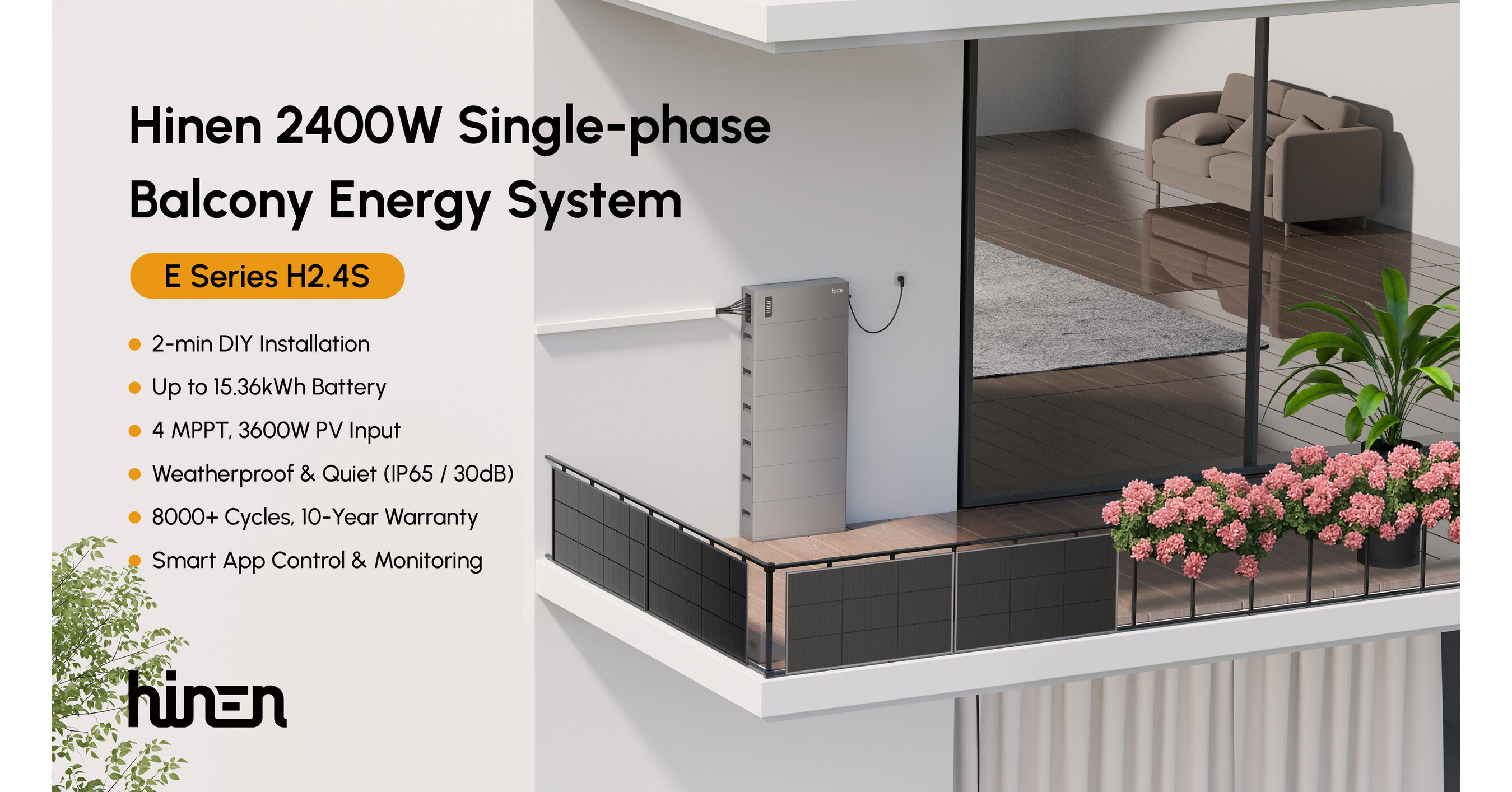 Компания Hinen запускает балконную энергосистему мощностью 2400 Вт -- интеллектуальную, масштабируемую и удобную для самостоятельной установки в любом доме Компания Hinen запускает балконную энергосистему мощностью 2400 Вт -- интеллектуальную, масштабируемую и удобную для самостоятельной установки в любом доме