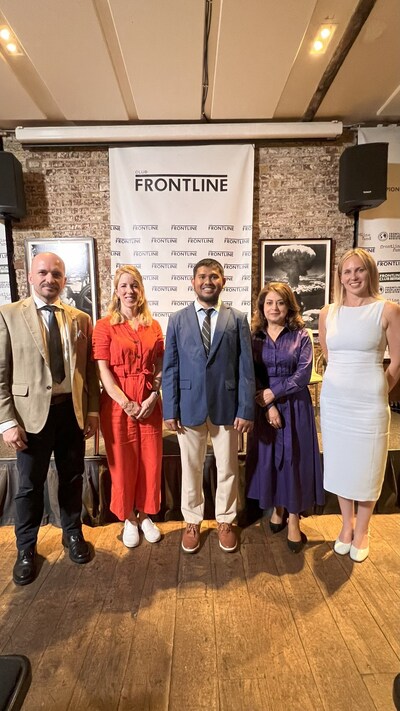 L-R Uran Ferizi Ambassador of Albania to the UK and Ireland, Katie Arnold, Hashmat Ullah ARSPHR, The Baroness Mobarik CBE, Eva Buzo Founder and Executive Director, hūmānus L-R Uran Ferizi Ambassador of Albania to the UK and Ireland, Katie Arnold, Hashmat Ullah ARSPHR, The Baroness Mobarik CBE, Eva Buzo Founder and Executive Director, hūmānus