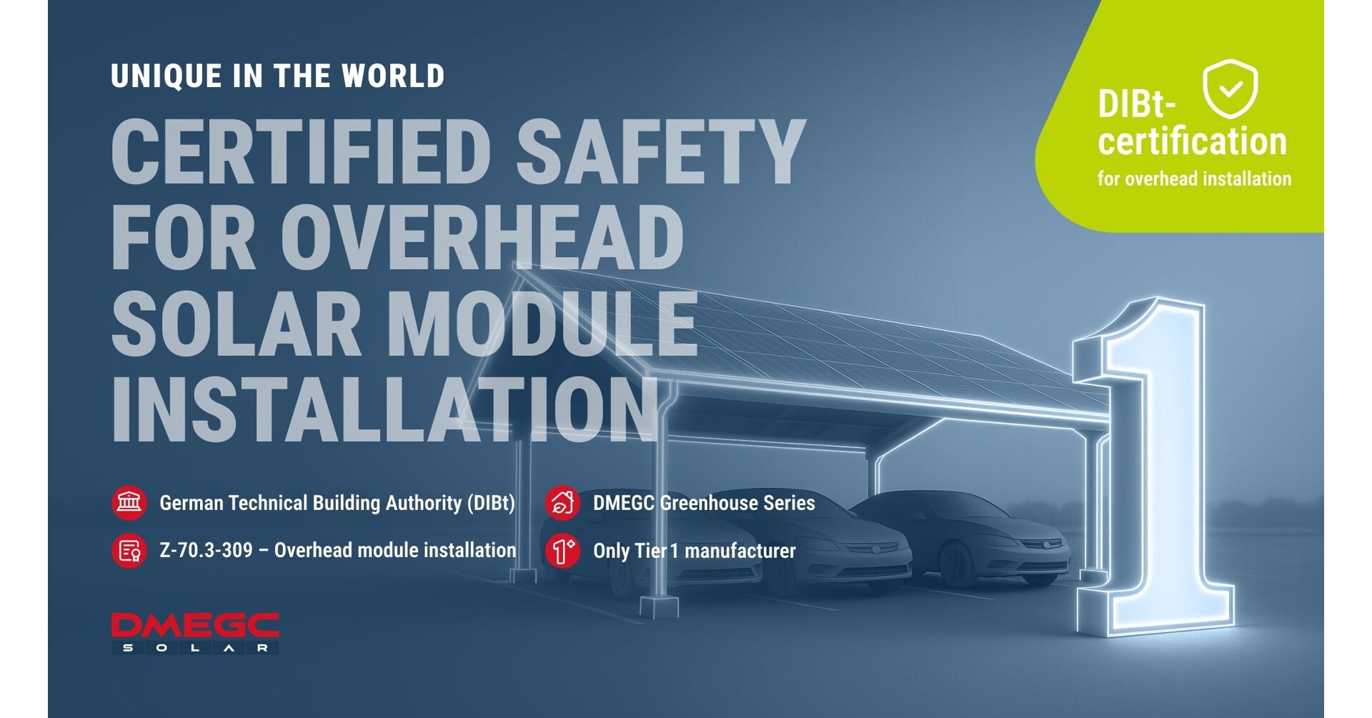 DMEGC Solar achieves prestigious DIBt certification for overhead applications as the only Tier 1 manufacturer worldwide