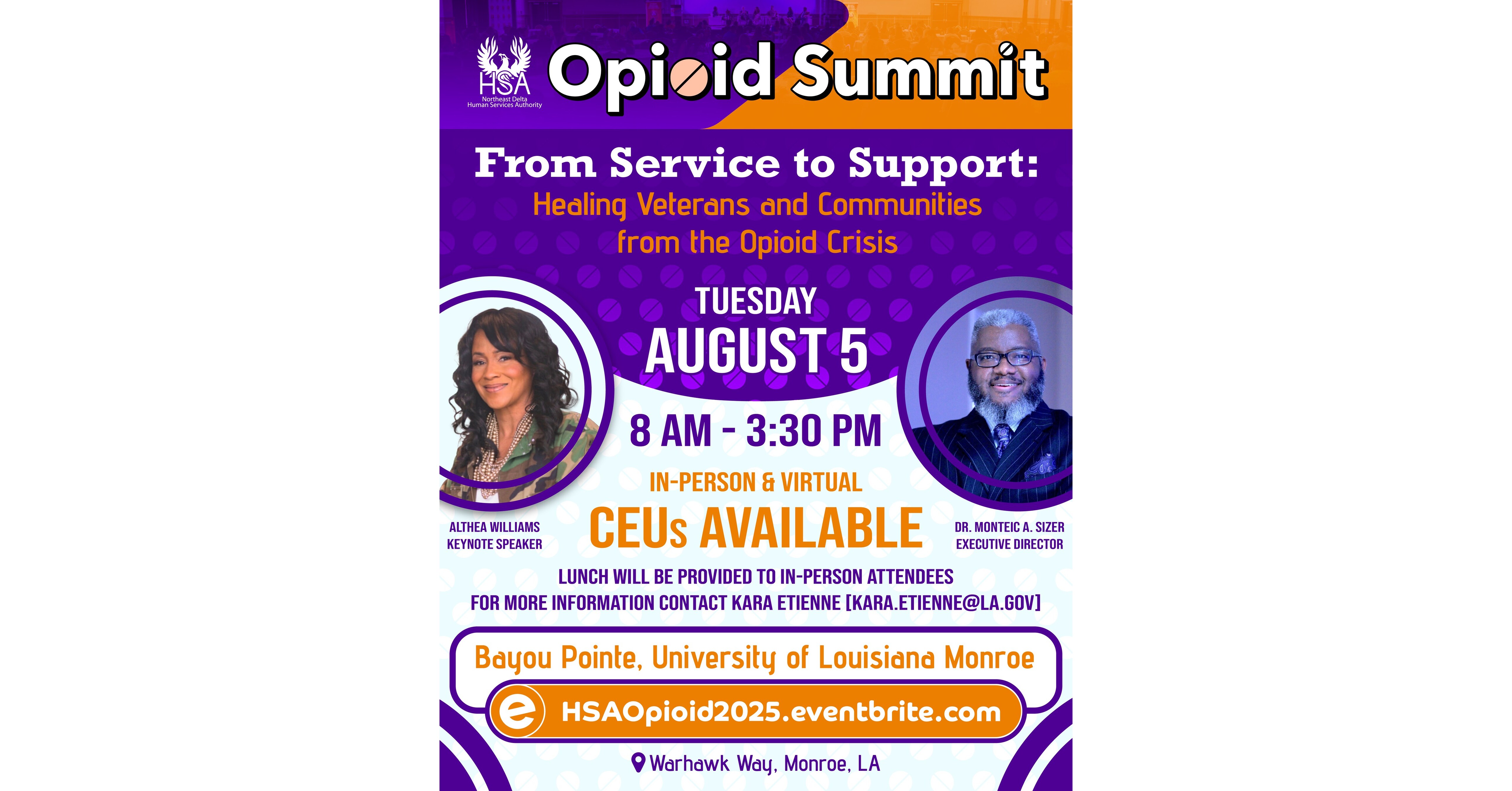 From Service to Support: Healing Veterans and Communities from the Opioid Crisis; Opioid Summit to be Held in Monroe, Louisiana