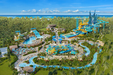 El parque acuático Great Tides, una experiencia completamente nueva en NCL, contará con un total de 19 toboganes acuáticos, un río dinámico de unos 244 metros, una zona de chapoteo de 836 metros cuadrados para niños y los primeros saltos desde acantilados del sector.