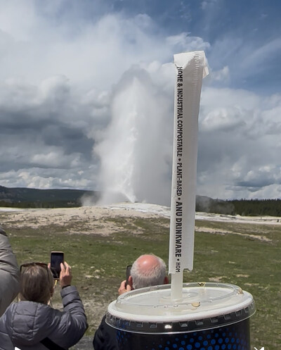 "Old Faithful, meet the straw that won't crack under pressure. Anu's Montana made compostable straw now available in Yellowstone."