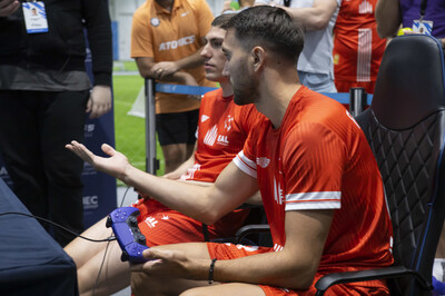 Phygital Athlete Participating in the Digital Side of a Phygital Contenders: Abu Dhabi - Football