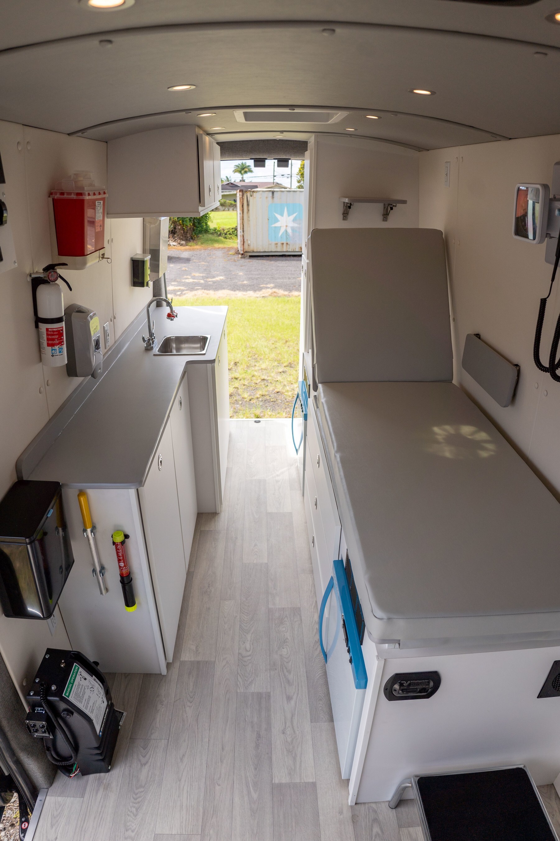 Interior of mobile clinic.