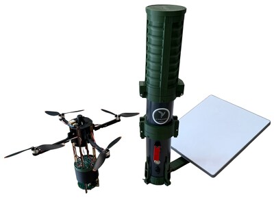 Launch-Tube with Integrated Starlink Mini