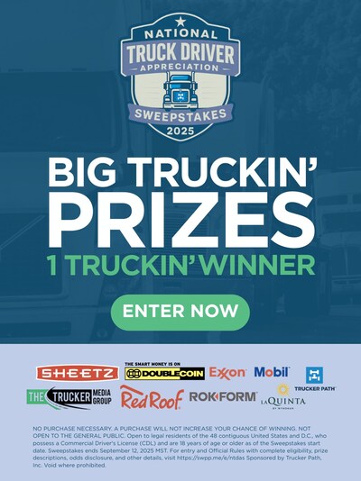 The fourth annual National Truck Driver Appreciation Sweepstakes (NTDAS) begins August 4. U.S. truck drivers with a valid commercial driver’s license can enter the sweepstakes from August 4 to September 12, 2025.