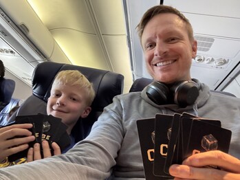 Playing Cube Creatures on family vacation Playing Cube Creatures on family vacation