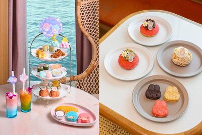 Guests can enjoy My Melody-inspired desserts at Cupping Room and Kiki & Lala-themed afternoon tea sets at Lady Nara of Harbour City.