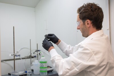 Dr. Halloran working on our newest biobased innovation. Dr. Halloran working on our newest biobased innovation.