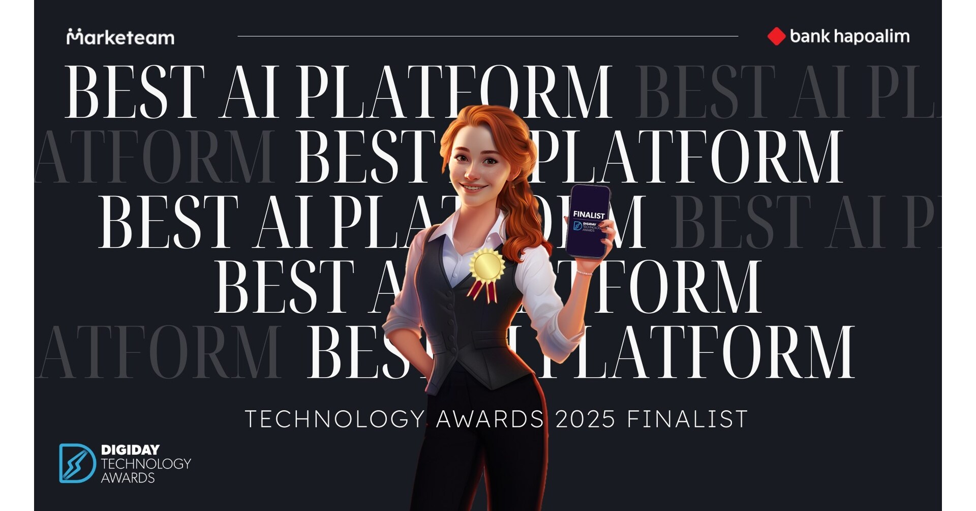 Marketeam.ai & Bank Hapoalim Nominated for Best AI Platform at the Digiday Technology Awards