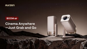Aurzen Redefines Portable Entertainment with BOOM air, a Searchlight-Style Projector Featuring Powerful Built-in Dolby Audio