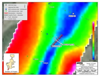 Figure 2: Location Map of 2025 Drill Program at Q48 Target Area and the new Nova Discovery (CNW Group/IsoEnergy Ltd.)