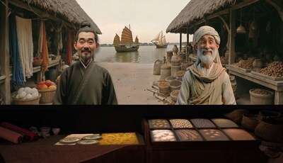 Anda bisa memakai "web app" Time Capsule untuk mempelajari para pedagang di Jalur Sutra Maritim.
