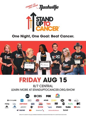 Stand Up To Cancer’s ninth televised fundraising special will air Friday, August 15, from Nashville.
