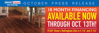 SMART Carpet and Flooring Ushers in Holiday Season with Special 18-month Financing Event
